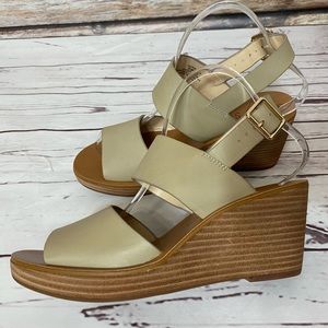 Sole Society Pavlina Leather Wedge Sandals 8.5